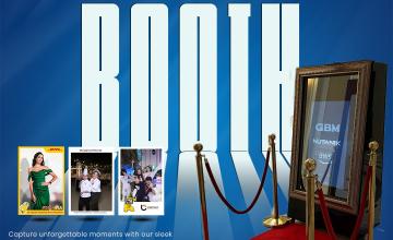 Interactive full-length Mirror Booth with touchscreen and custom branding